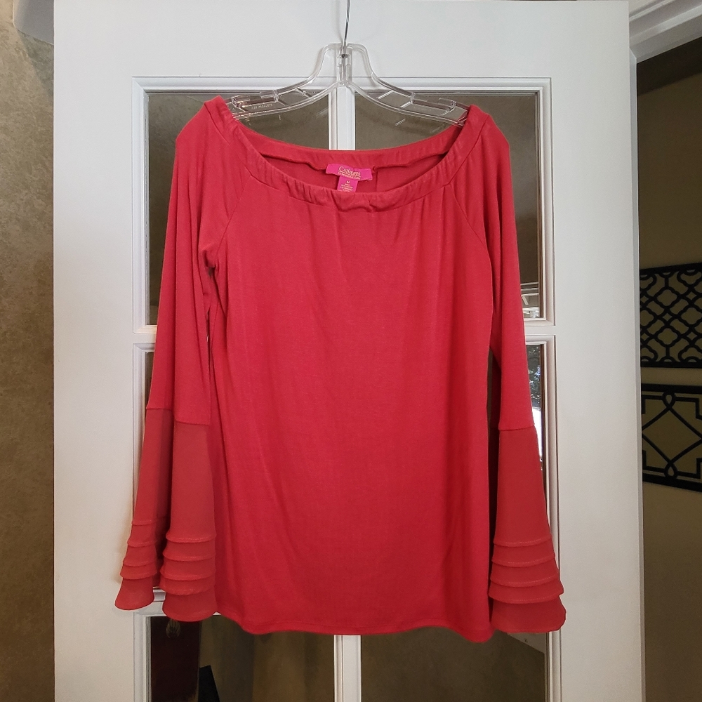 NWOT Coral-Red Blouse